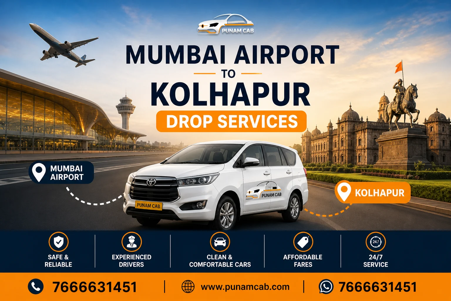 Mumbai Airport to Kolhapur Drop