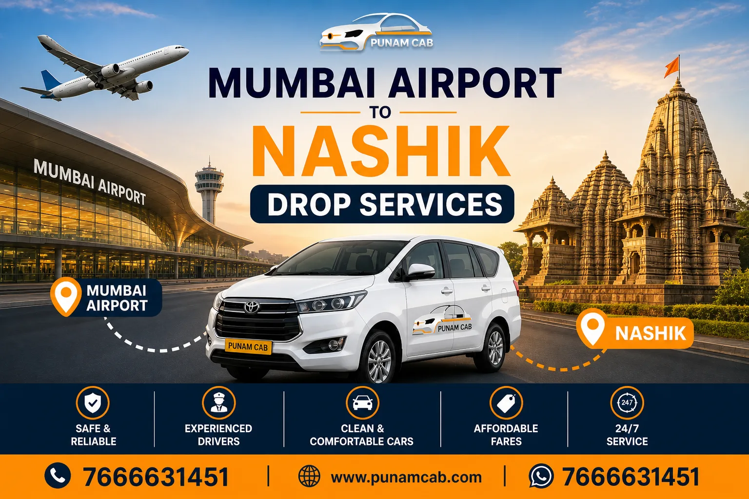 Mumbai Airport to Nashik Drop