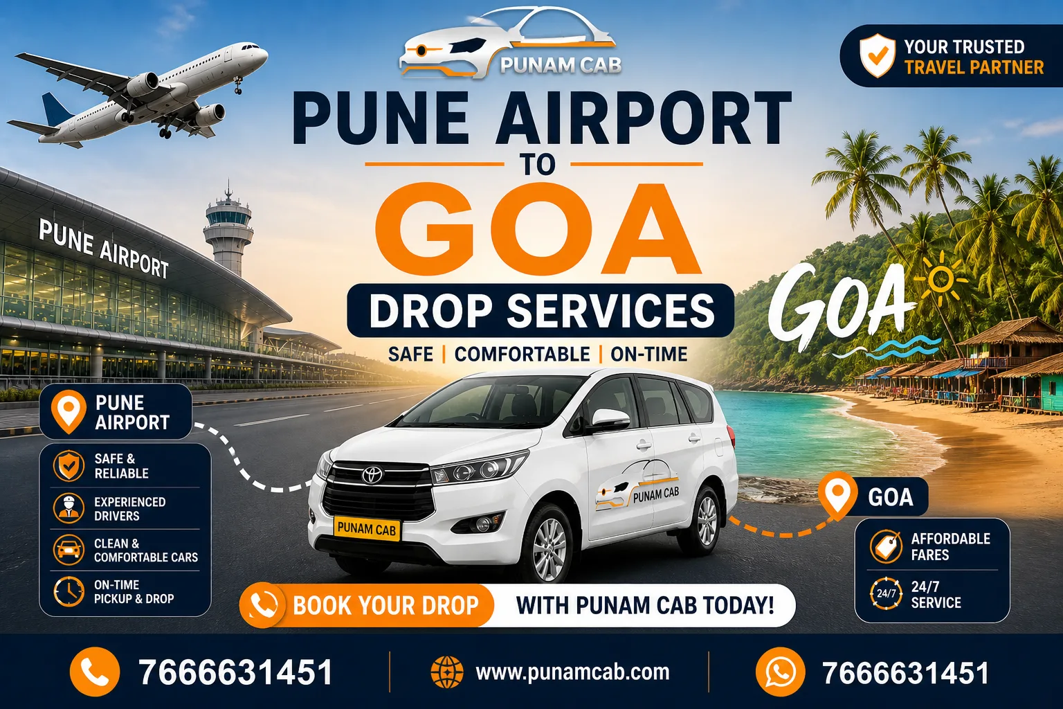 Pune Airport to Goa Drop