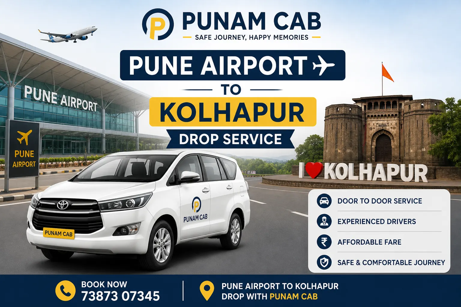 Pune Airport to Kolhapur Drop