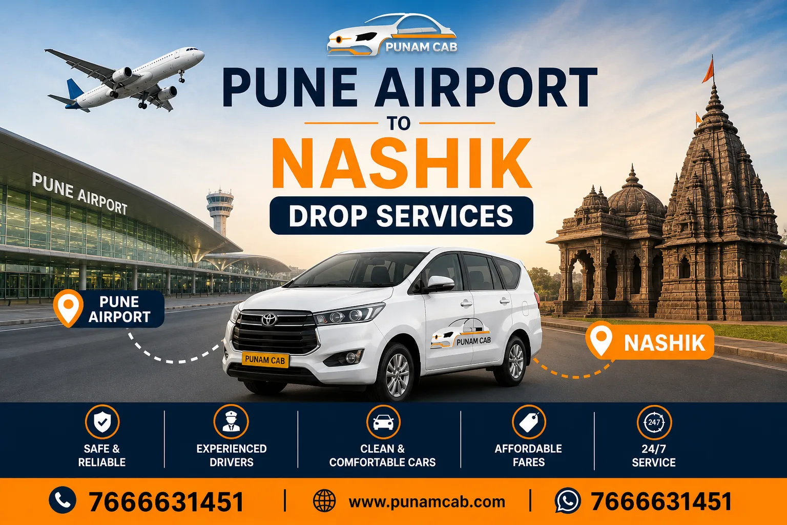 Pune Airport to Nashik Drop