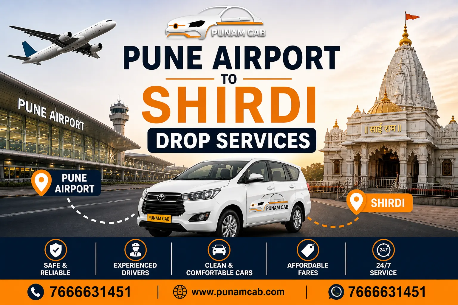 Pune Airport to Shirdi Drop