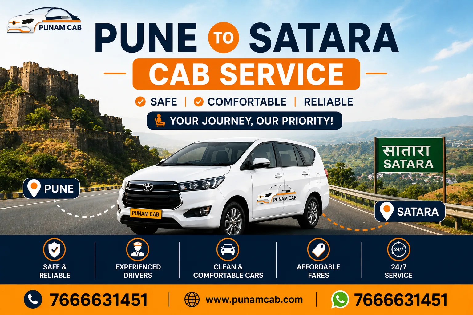 Pune to Satara Cab
